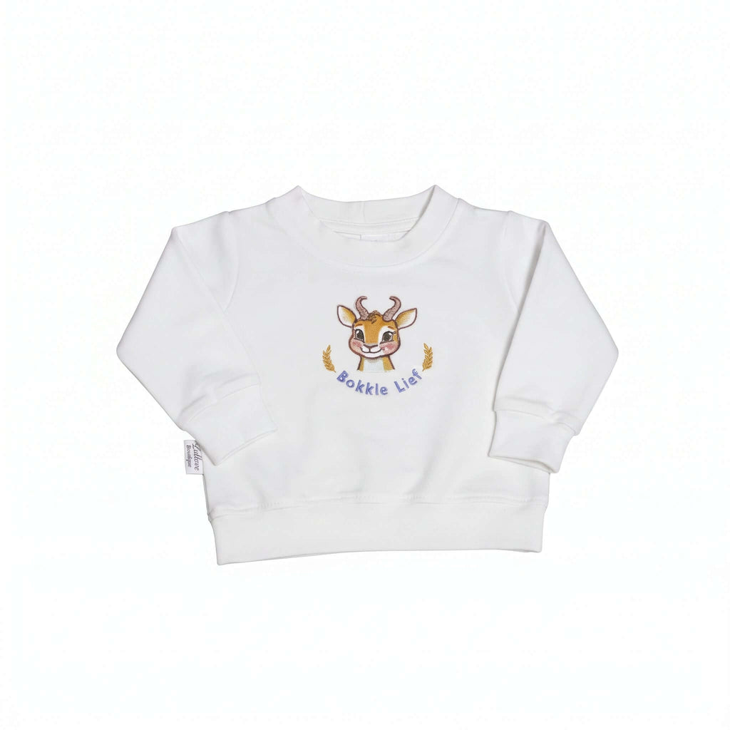 Embroidered Bokkie Baby Sweater – Unique Brushed Knit Top