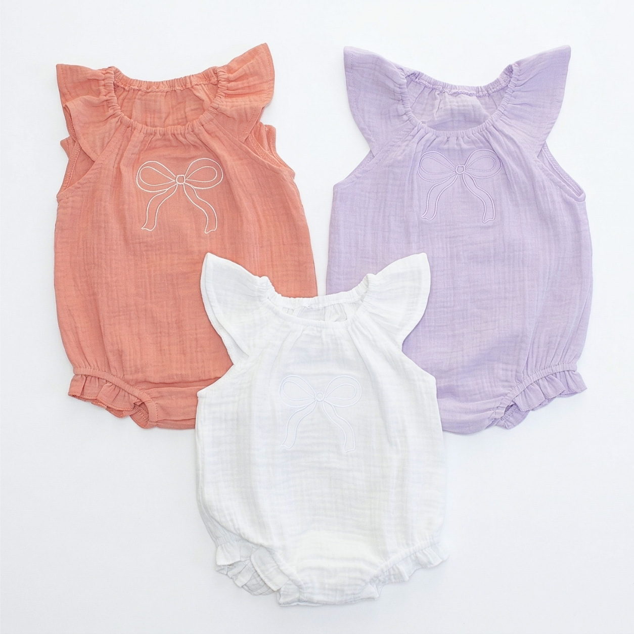 Muslin Bow Romper | Baby Girl Romper SA | Lullave Boutique
