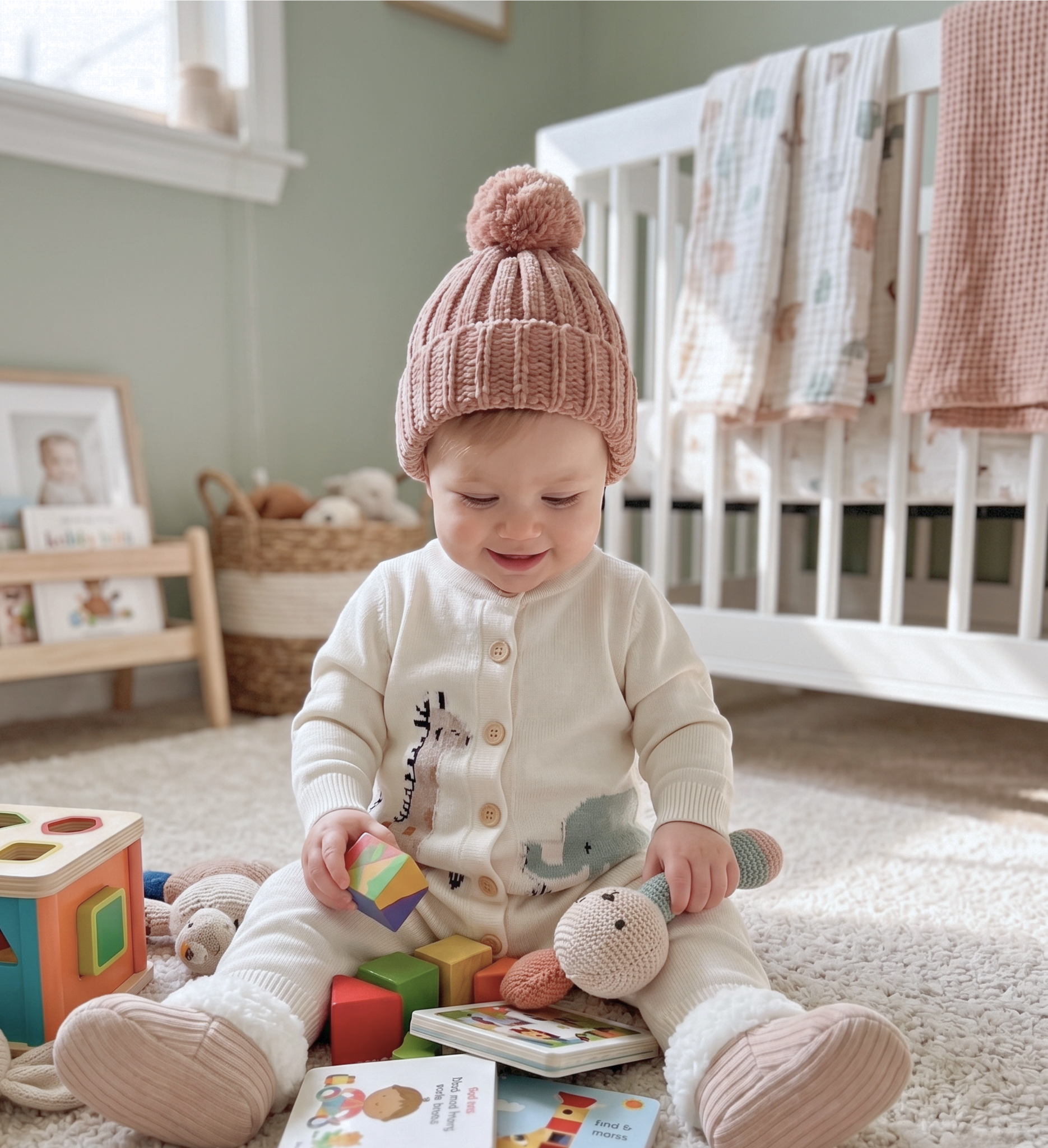 Baby Animal Print Knit Cardigan Romper | Handmade Baby SA