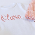 Personalised Baby Name White Knit Romper