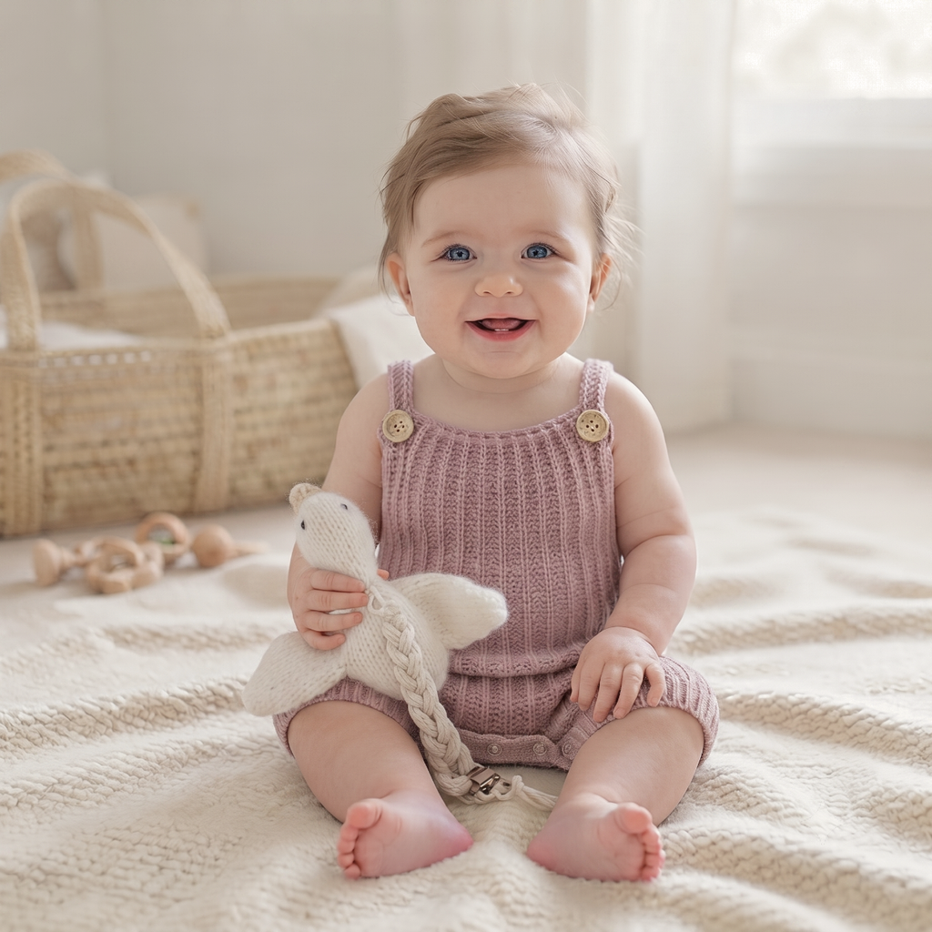 Little Merino Rib Dungarees | Handmade Baby Dungarees SA