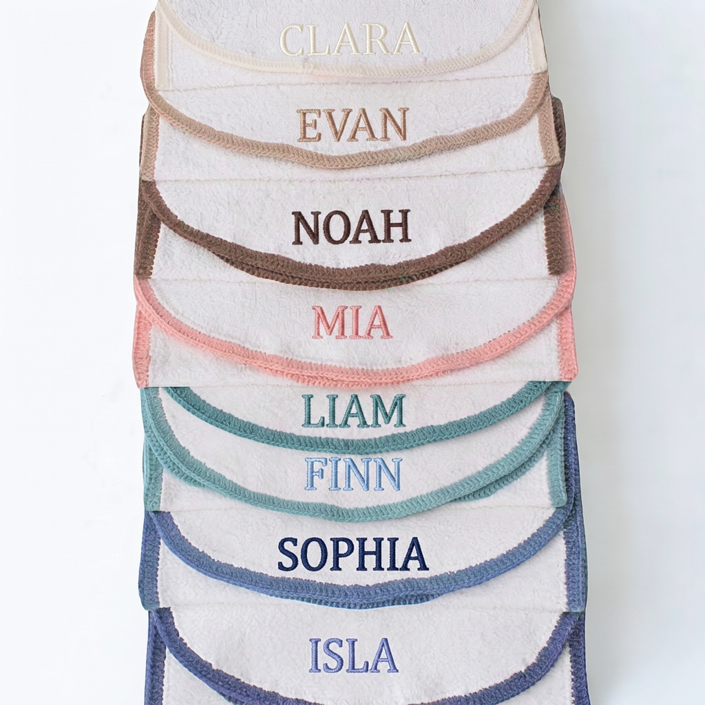 Custom Baby Name Crochet Toweling Burp Cloth Set | Personalised Baby Gift SA