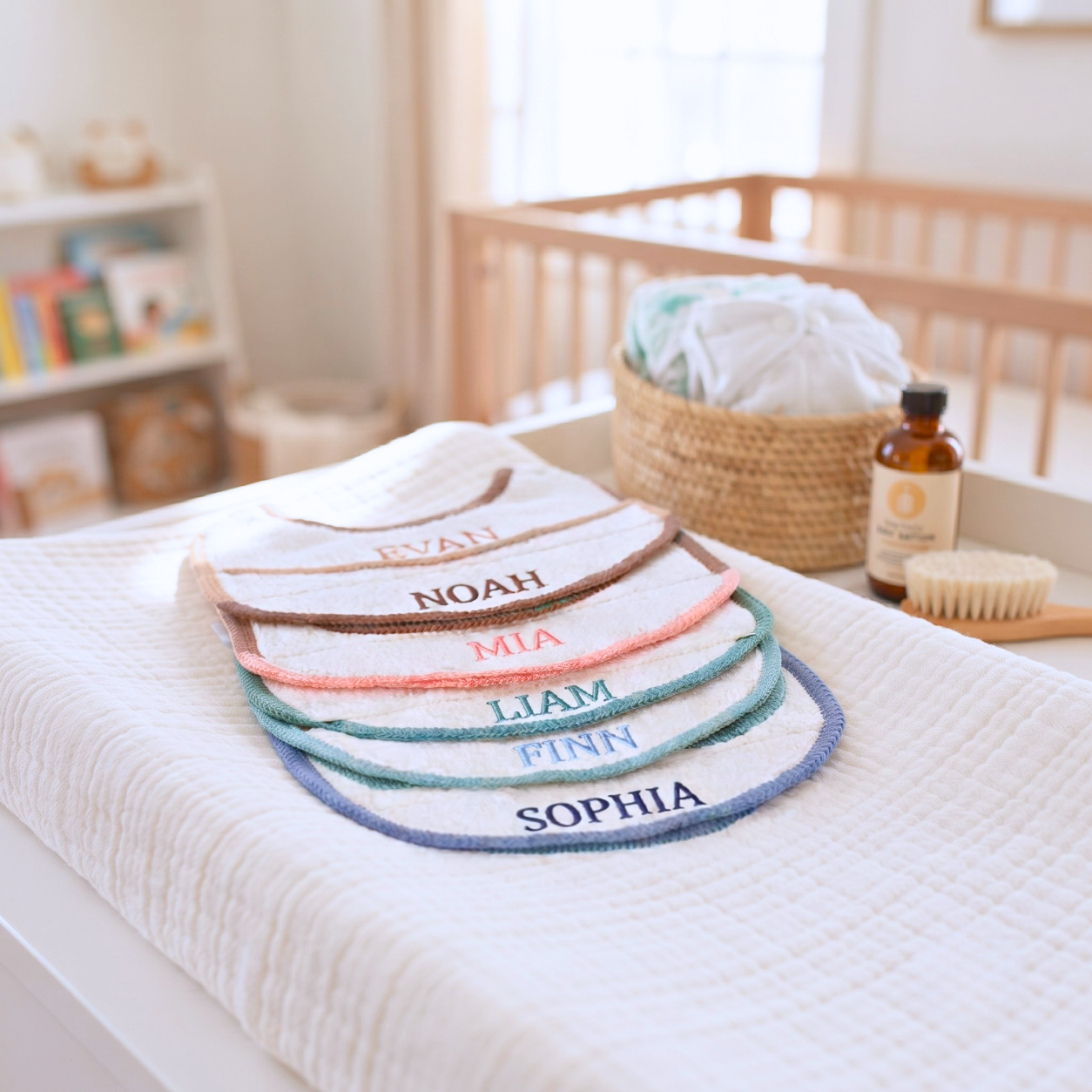 Custom Baby Name Crochet Toweling Burp Cloth Set | Personalised Baby Gift SA