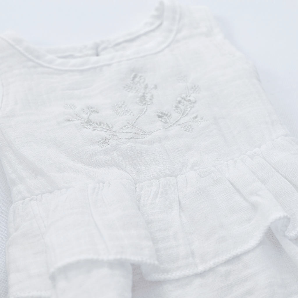 Ariana Muslin Ruffled Romper  | Baby Girl Romper SA