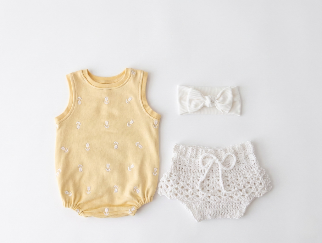 Embroidered Bubble Romper | Handmade 100% Cotton Baby SA