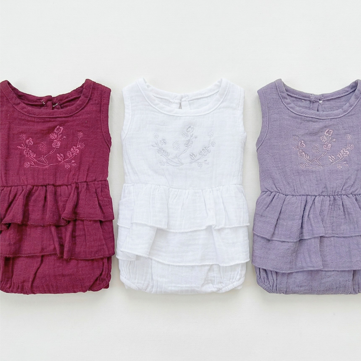Ariana Muslin Ruffled Romper  | Baby Girl Romper SA