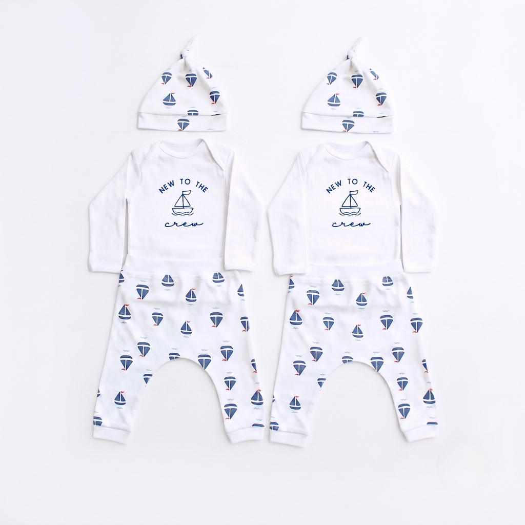 New to the Crew Embroidered Baby Boy Gift Set