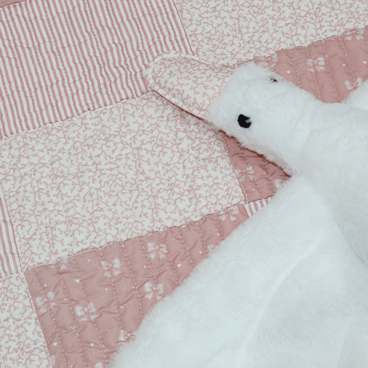 Little Darling Personalised Baby Quilt Gift Set featuring a pink quilt and soft plush toy.