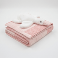 Little Darling Personalised Baby Quilt Gift Set with soft toy on top, perfect for newborns and toddlers.