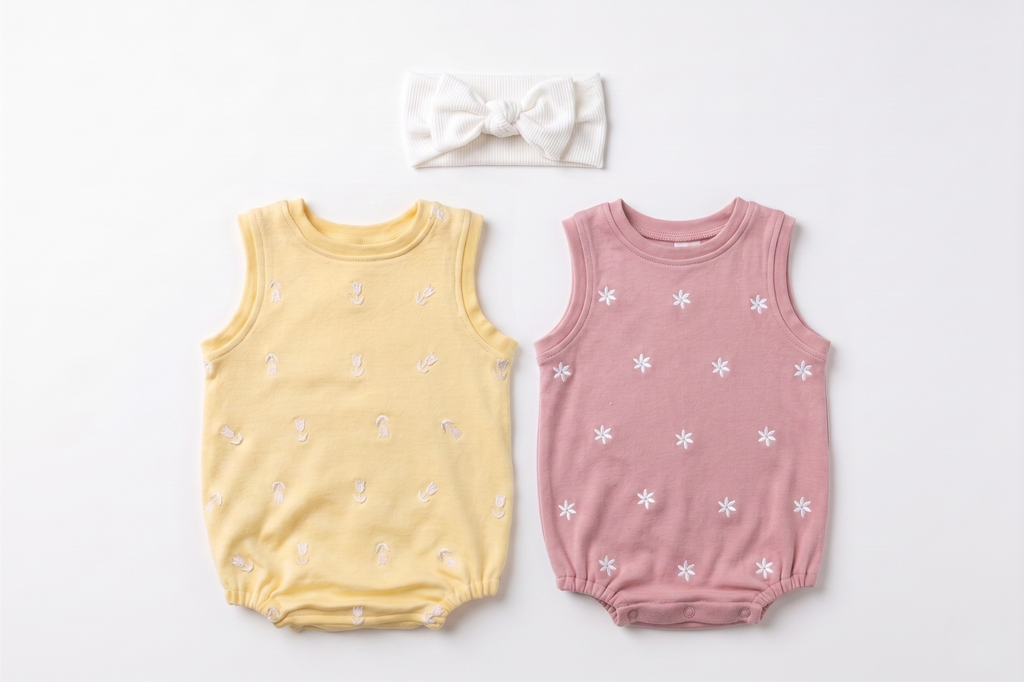 Embroidered Bubble Romper | Handmade 100% Cotton Baby SA