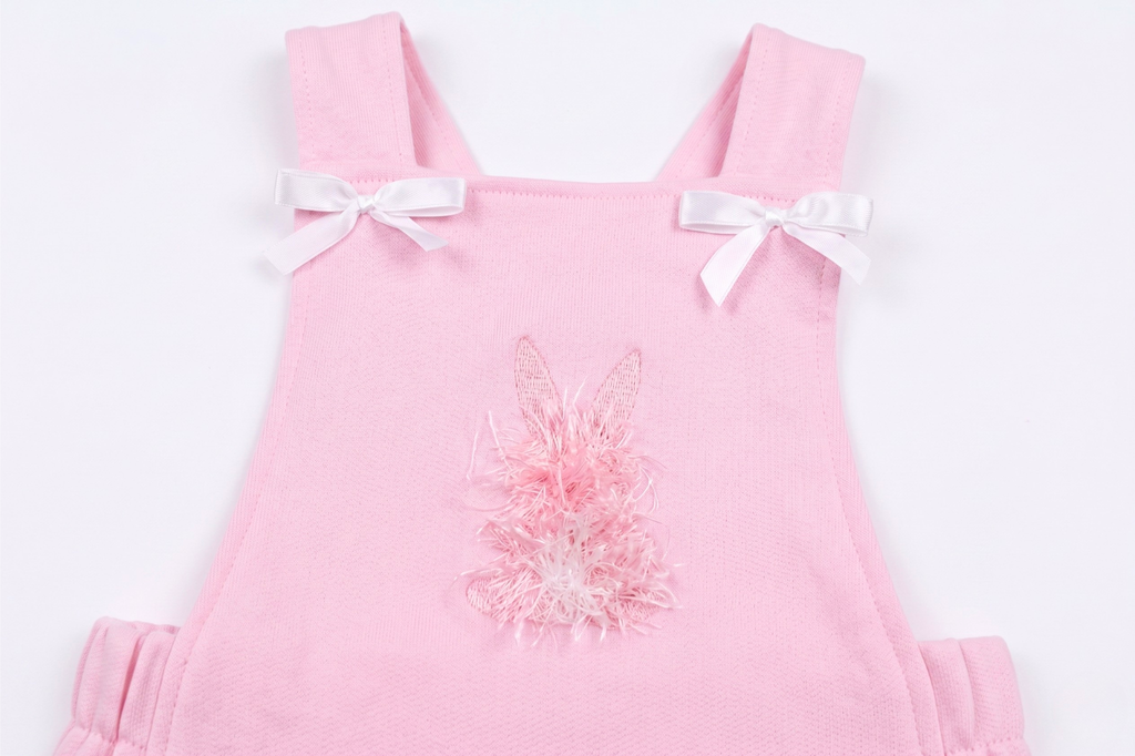Ruffled Bunny Baby Romper | Custom Embroidered Cotton SA