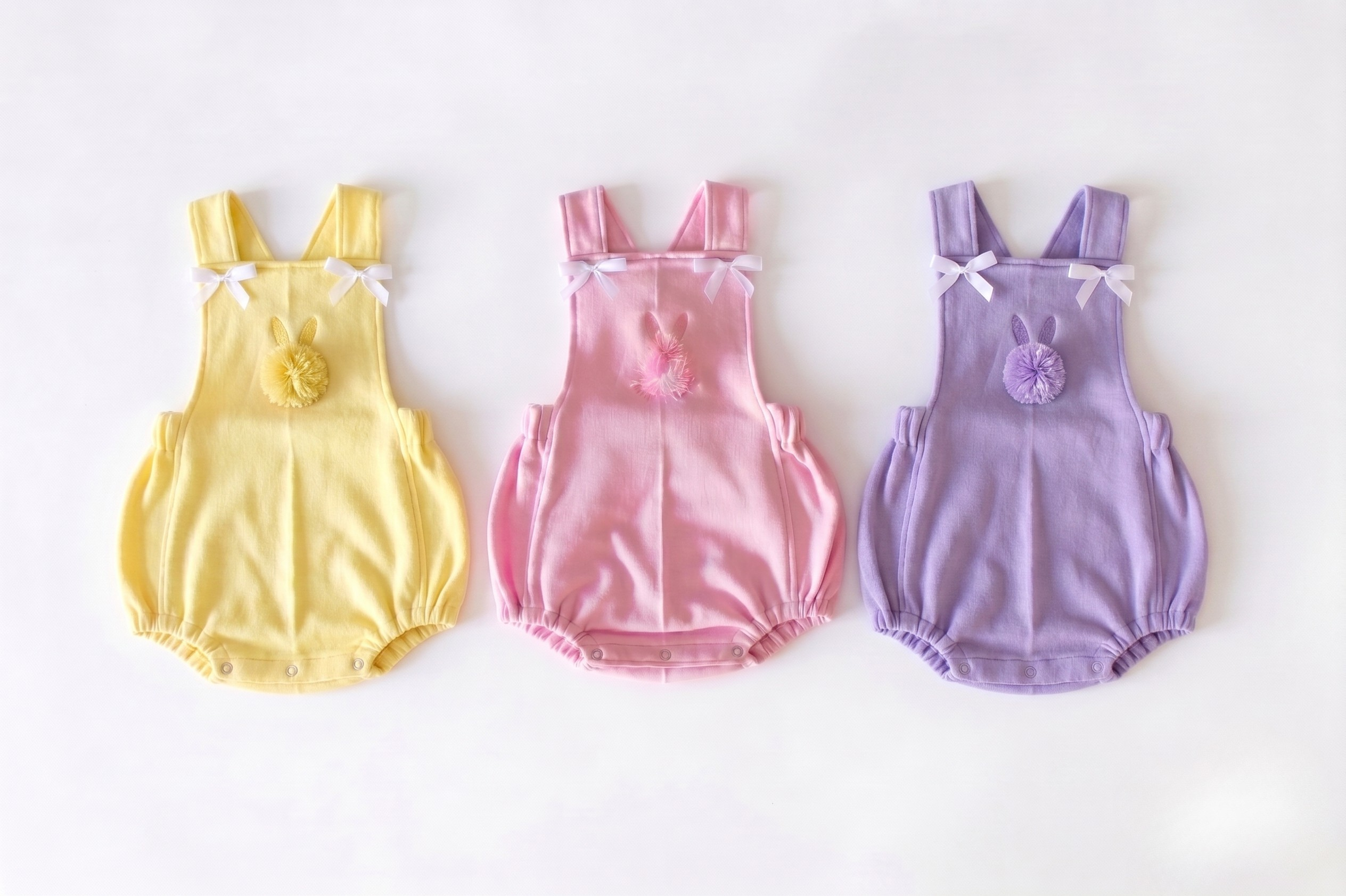 Ruffled Bunny Baby Romper | Custom Embroidered Cotton SA